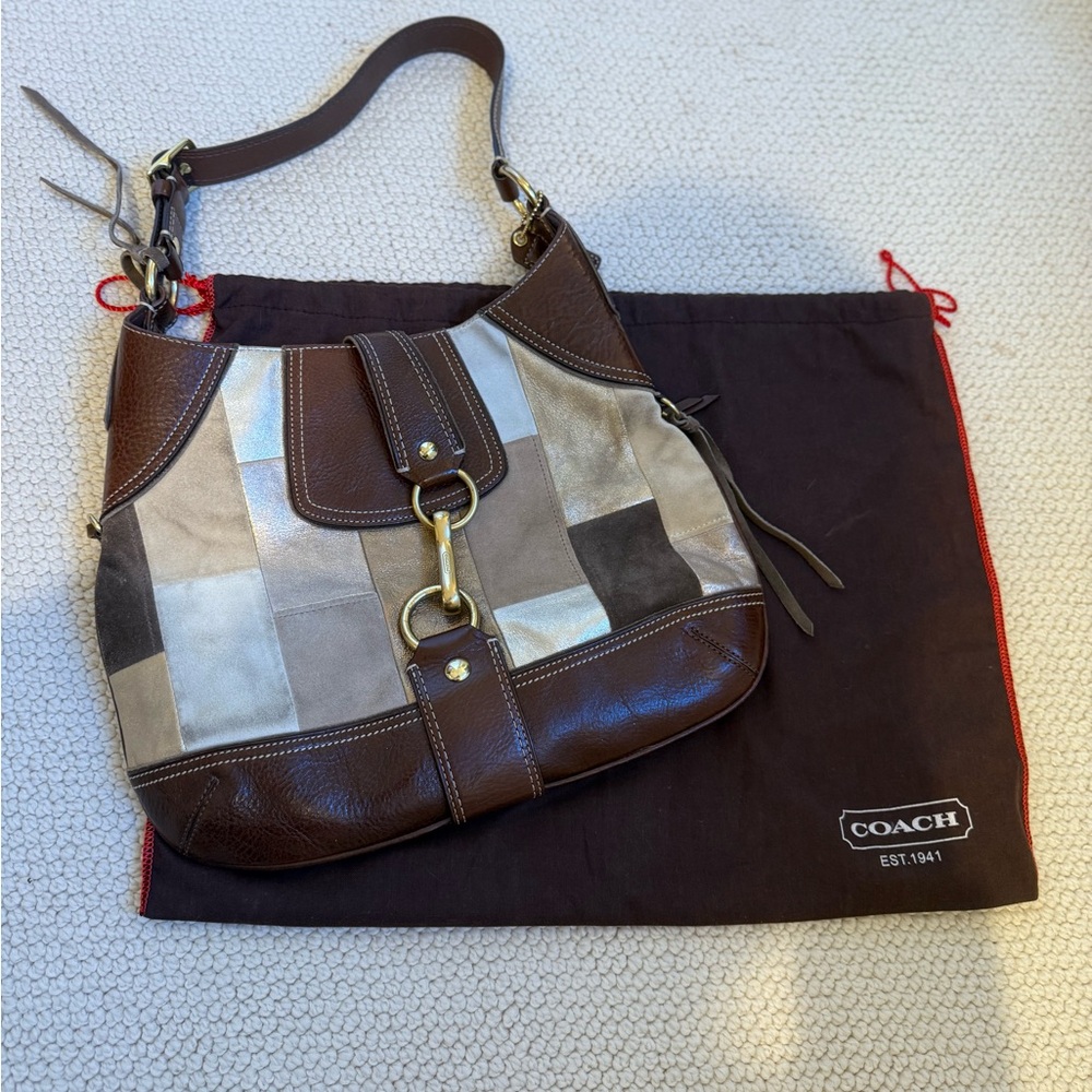 Coach Patchwork Leather & Suede Shoulder Bag - image 2